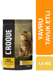 Croque Yavru Kuru Kedi Maması (Kitten) Tavuk Etli 1,5KG (30/12) - Thumbnail