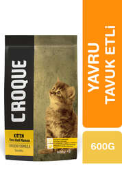 Croque Yavru Kuru Kedi Maması (Kitten) Tavuk Etli 600GR - Thumbnail