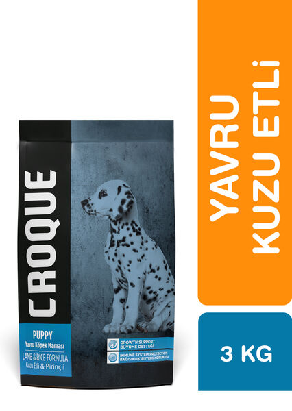 Croque Yavru Kuru Köpek Maması (Puppy) Kuzu Etli 3KG (22/13)