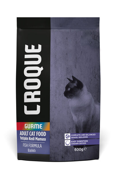 Croque Yetişkin Gurme Kuru Kedi Maması (Adult Cat) Balıklı 600GR (27/10)