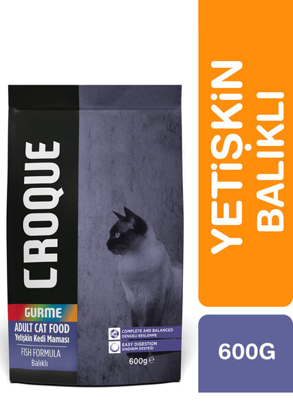 Croque Yetişkin Gurme Kuru Kedi Maması (Adult Cat) Balıklı 600GR (27/10)