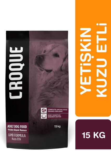 Croque Yetişkin Kuru Köpek Maması (Adult Dog) Kuzu Etli 15KG(18/08)