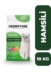 Pronature Kısırlaştırılmış Yetişkin Kuru Kedi Maması (Weight Protect) - Hamsili - 10KG - Thumbnail