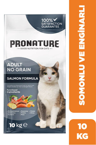 Pronature Tahılsız Yetişkin Kuru Kedi Maması (Perfect Maintenance) - Somonlu ve Enginarlı – 10KG